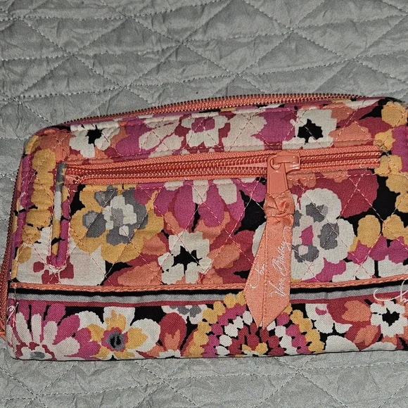 Vera Bradley Pixie Blooms Floral Wallet - Turnlock Zip Around Wallet - Picture 5 of 8